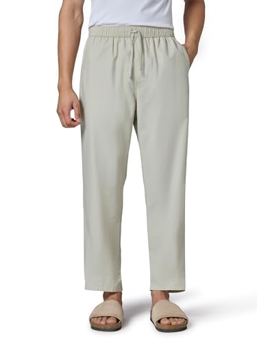 Image of XYXX Zen Cotton Solid Drawstring Pyjamas for Men | Relaxed Fit Lounge Pants with Side Pockets