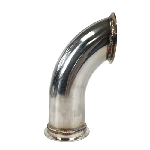 Codo de escape turbo de 3 pulgadas y 90 grados en acero inoxidable resistente 7