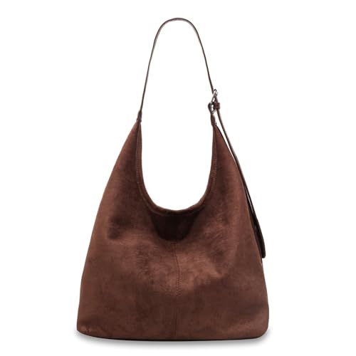 Aucuu Bolsos de Mujer, Bolso de Asas de Ante, Bolso Bandolera Mujer Bolso, Gran Capacidad Bandolera Casual, Bolso Shopper Mujer para Compras, Viajes, Trabajo, Escuela