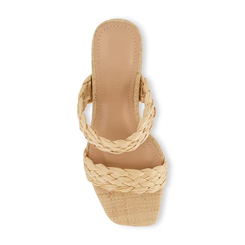 Image of Dunes Iris Chunky Braided Heel Sandals for Women, Block Heel Square Toe Summer Sandals with Memory Foam