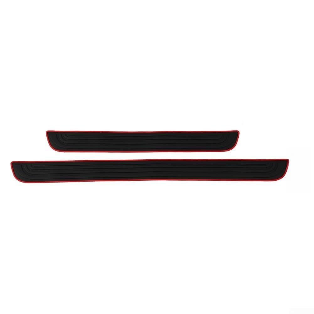 Black PVC Rubber Car Door Sill Protector Set – 4-Piece Front & Rear Step Cover Trim for Vehicle Exterior, Non-Slip, For Easy-Install, No Drilling Required