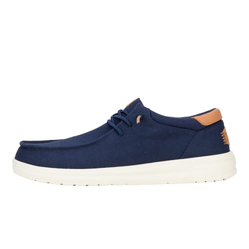 HEYDUDE - Paul Canvas - Chaussures pour Hommes - Baskets avec Semelles Confortables - Style Mocassin, Navy Blazer, 40