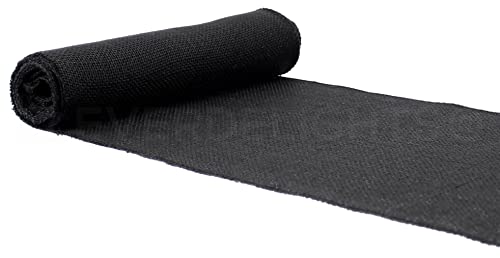 Premium 9-Inch Black Burlap Roll - 5 Yards of Finished Edge Jute Fabric for Crafts and Decor