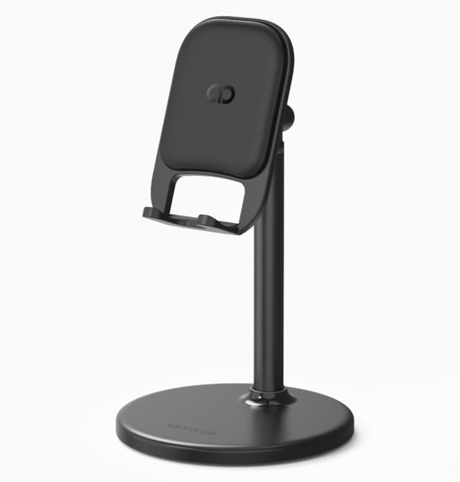 【最大27.5cm】高さ調整 スマホスタンド アルミ Lamicall : 卓上 伸縮 角度 携帯 置き すまほ 立て アイフォン 台 机 デスク 縦 横 滑り止め 取付簡単 ABS 頑丈 アンドロイド iPhone 17 Air 16e 16 15 14 plus pro promax 13 mini 12 プロ マックス se Huawei Xperia android に対応 黒