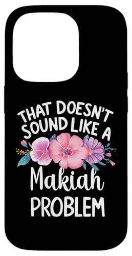 MAKIAH Personalized Cute Flower Girls MAKIAH Name スマホケース iPhone 14 Pro 用
