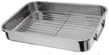 Extra Large Size 42X31CM Stainless Steel Roasting Tray with Grill by Prima