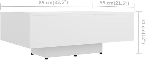 Miniatura 7 de Mesa de centro ajustable, mesa de centro elevada de madera maciza, adecuada para sala de estar, oficina, balcón, estudio blanco de 33.5 x 21.7 x