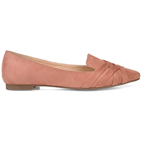 Brinley Co. Womens Pointed Toe Flat Blush, 12 Regular US