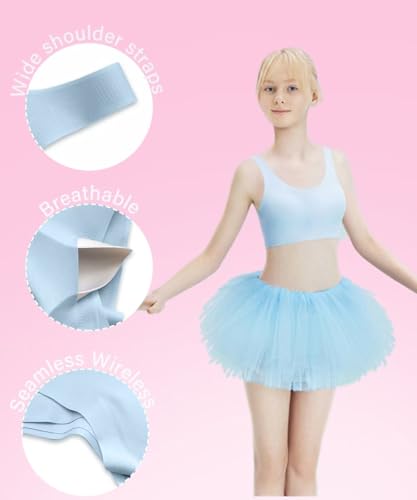 YACCA Girls Seamless Bra Ultra Comfort Soft,Removable Thin AA Cup,Invisible Dig-Free Teen Bras3