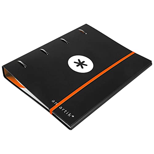 Carpeta Con Recambio Liderpapel Antartik A4 Cuadro 5 Mm Forrada 4 Anillas 40Mm Redondas Color Negra