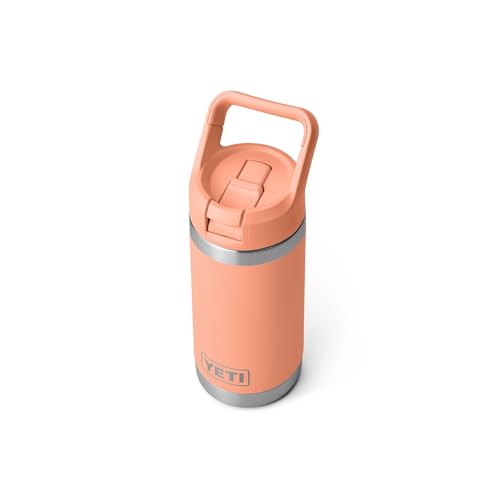 Image of YETI Rambler Jr. 12 oz Kids Bottle, with Straw Cap, Low Country Peach