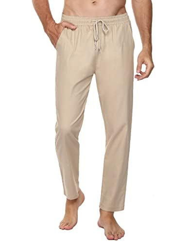 Sykooria Pantalones Hombre Casuales Algodón Pantalon Chandal Hombre Largo con Ajustable Cordón Pantalones Deportivos Hombres Cintura Elástica con Bolsillos