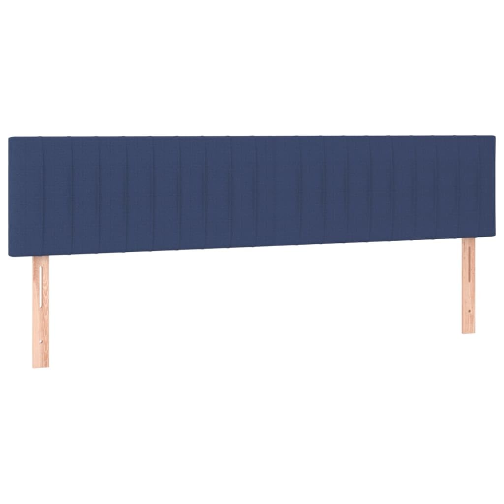 Letto a molle con testiera regolabile in altezza, materasso a molle insacchettate e coprimaterasso, blu, 160 x 200 cm, rivestimento in tessuto, supporto di media rigidità per chi dorme sulla
