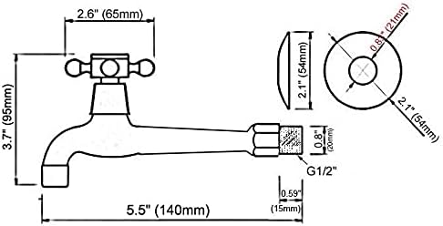 バスルームシンクタップゴールドカラー真鍮ワンハンドルキッチン蛇口、壁取り付けランドリーバスルームモップウォータータップ、ガーデン洗濯
