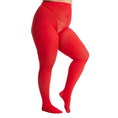 Image of Frola Plus Size Tights for Women Semi Opaque Control Top High Waist Stockings 60 Denier Women's Pantyhose 2X 3X 4X 5X
