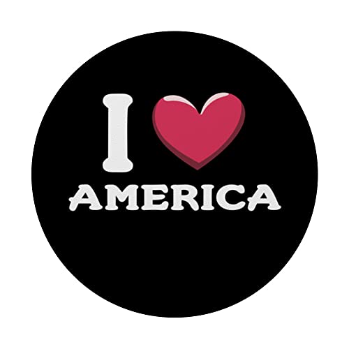 I Love America USA PopSockets Swappable PopGrip, Black - Image 3