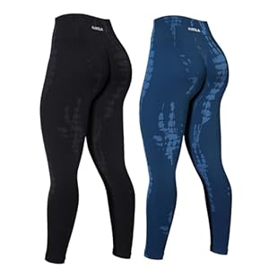 AUROLA Serpent Snake Seamless Scrunch Workout Leggings for Women,Girls Squat Proof Ribbed Thick Active Gym Pants