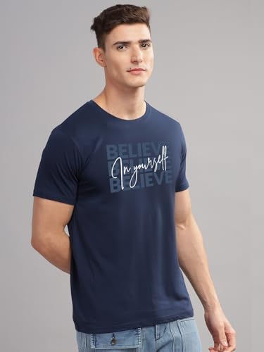 Image of ADRO 100% Cotton Lycra Tshirts for Men Combo Pack of 3 | Regular Fit | Printed T Shirt | Round Neck Half Sleeve| Mens Tshirts