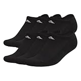 adidas Women's No-Show Sock,  Pack of Six, Black/Aluminum 2, One Size
