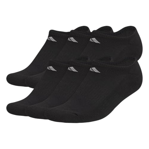 adidas Women's Athletic Cushioned 6-Pack No Show, Socks - No Show Socks for Secure Fit, Cushioned Comfort, Low Profile