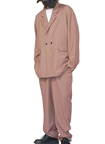 KAITEKI＋(カイテキプラス) スーツ セットアップ メンズ 大きいサイズ ゆったり 上下セット テーラードジャケット スラックスパンツ イングリッシュレッド L