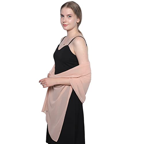 LMVERNA Simple Chiffon Shawls and Wraps for Evening Dresses Silky Long Wrap Scarves for Wedding Party4