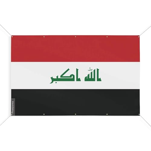 Drapeau Irak 10 oeillets 120 x 180 cm contre la déchirure au vent