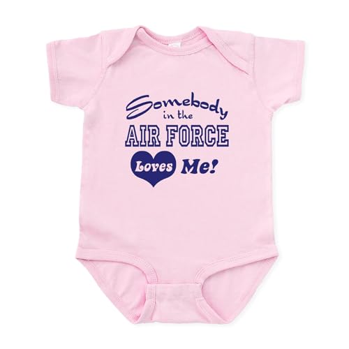 CafePress Somebody in The Air Force Loves Me Infant Bodysuit Cute Infant Bodysuit Baby Romper