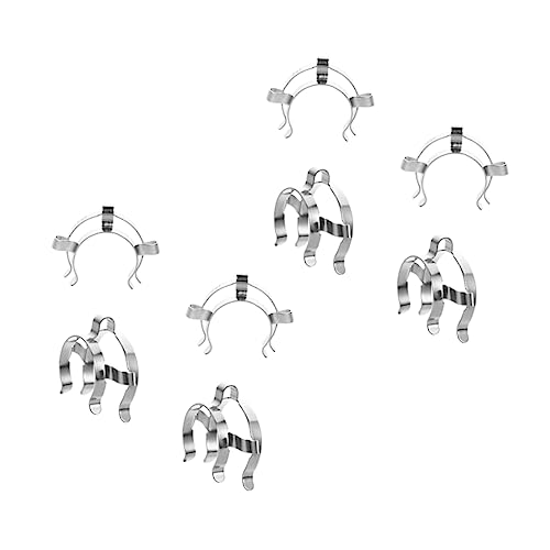 FUNOMOCYA 8pcs Interface Keck for Laboratory Steel for Laboratory Lab Taper Gas Lab Mounting Taper Clamp Ground Labs Clamps Silver Stainless Steel