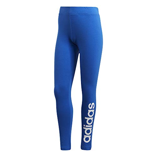 adidas W E Lin Tight Mallas, Mujer, Azul/Blanco, S
