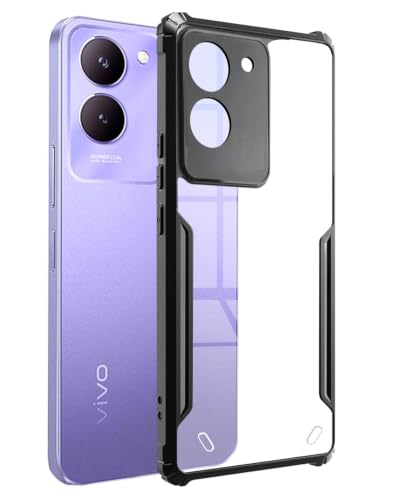 Image of SPAZY CASE Transparent Shockproof Back Cover for Vivo Y28s 5G | Clear Case with Air Cushion Corners | Scratch Resistant Hard Back | Camera & Screen Protection