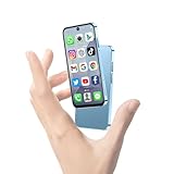 BLKE Max Mini Phone - World's Smallest 3.88' HD Touch Screen, Full Screen Mini Smartphone, Unlocked Android Portable Pocket Mobile Phone for Kids, Dual SIM Face ID App Download 2GB+16GB (Blue)