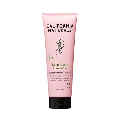 California Naturals Deep Repair Hair Mask, Paraben and Sulfate Free, Deep Conditioner for Dry, Damaged Hair, Nautral, Vegan, Hydrating and Conditioning, For Curly, Frizzy, All Hair Types, 12 fl oz