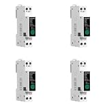 4 Pezzi Interruttore WiFi Modulare 40A 220V, 1 Modulo DIN Slim, App Tuya Smart Life, Controllo da Remoto e Timer Programmabile, Memoria di Stato e Funzione Temporizzatore