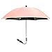 Shujin Ombrellone universale per passeggino e carrozzina, protezione UV 50+/75/85 cm, diametro girevole a 360°, con protezione solare e parapioggia (colore rosa, diametro 75 cm)