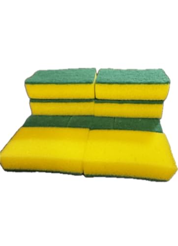 Image of Heavy Duty Scrub Sponge, Kitchen, Cleaning Scrub, Stink-Free, Effortless Cleaning Eco Scrub Pads for Dishes,Pots,Pans All at Once, 8 Count