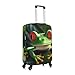 QSMBNET Travel Luggage Cover Cute Frog Spandex Suitcase Protector Washable Baggage Covers Fashion Elastic Scratch-Resistant Luggage Cover Protector Fits 18-32 Inch Luggage