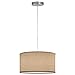 Linea di Liara Messina Drum Pendant Light Fixture Dining Room Light Over Table Kitchen Pendant Lighting with Cream Fabric Shade Drum Chandelier, UL Listed