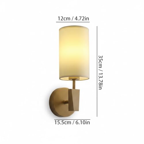 Lámpara de pared con pantalla de tela blanca para eliminar reflejos molestos 6
