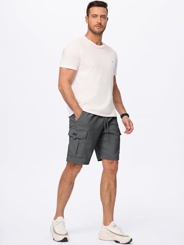 JMIERR Cargo Shorts Herren Kurze Hosen Herren Bermuda Shorts mit Gummizug Leicht Sommershorts Elastische Taille mit Taschen – Bild 4