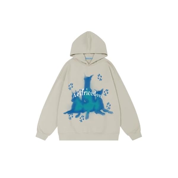 Aelfric Eden Graphic Hoodies Blurring Doberman Print Hoodie Long Sleeve Oversized Hooded Sweatshirt 2024 Trendy Outfits