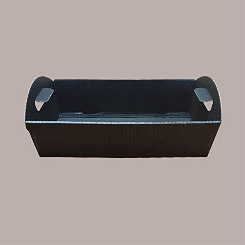 Lucgel, Cesto Vassoio Rettangolare, Carta Onda Nera, con Maniglie, per Strenne, 430x300x110mm, 10 Pezzi