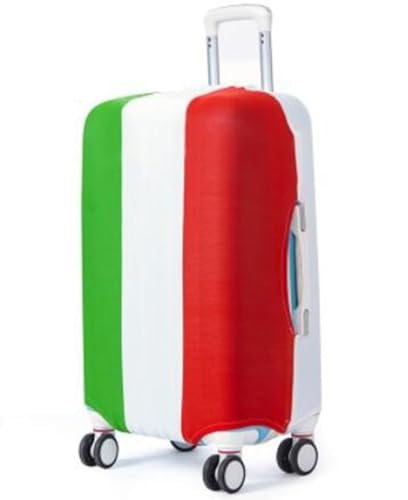 Digital Printing Elastic Luggage Protective Cover Washable Dust-Proof Travel Trolley Suitcase Protector Fit 18-30 Inch (Red/White/Green, Medium for 24