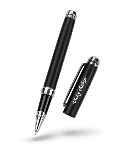 Image of Personalized Metal Ball Pen | Custom Name Engraved Signature Pen | Premium Executive Writing Instrument | Smooth Blue Ink Refillable Ballpoint Pen | Elegant Metal Body | Stylish Gift for Men & Women