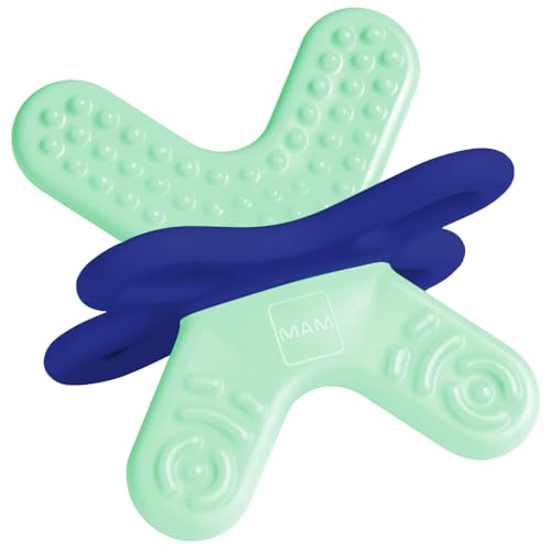 MAM Bite & Relax Phase 2 Mini Beißring, Zahnungshilfe speziell für die Backenzähne, extra leichter Beißring für Babys in 3D-Form, ab 4+ Monate, mint