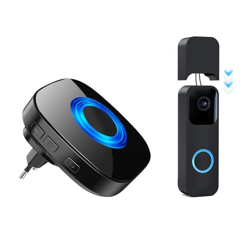 PHYSEN Funksignal Weiterleitung Speziell für Blink Doorbell Funkklingel Set Nur für den Fest Verkabelten Modus 58 Melodien & 5 Lautstärkestufen Reichweite bis zu 200m 1 Empfänger und 1 Sender