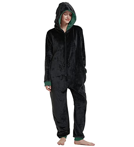 Unpifolov Men and Women Flannel Pajamas Four Magic College Styles Jumpsuit Couple Adult Sportswear Hooded Homewear2