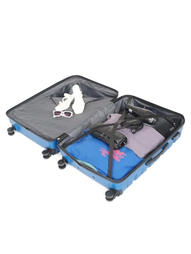 Image of Teakwood 76 CM Unisex Trolley Bag for Travel, Hard Cabin Trolley Large Travel Suitcase Bag, Lock System 360 Degree 8 Rotating Wheels (76 CM, Royal Blue)