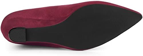 Allegra K Women's Pointy Toe Slip on Wedge Heel Burgundy Pumps 8 M US | Image 4