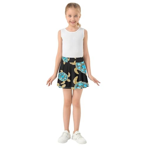 Kids Tennis Skirts TurtlesTurquoise Girls' Shorts Athletic Skorts Neon Cheer Skirt 4t3